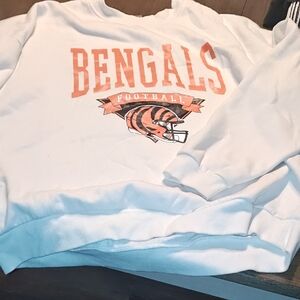 White Bengals Football Sweatshirt